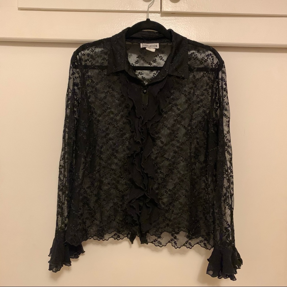 vintage lace ruffle top